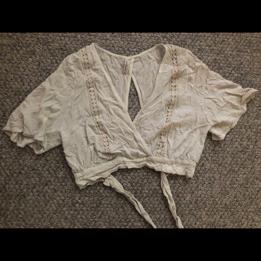 Cream wrap top